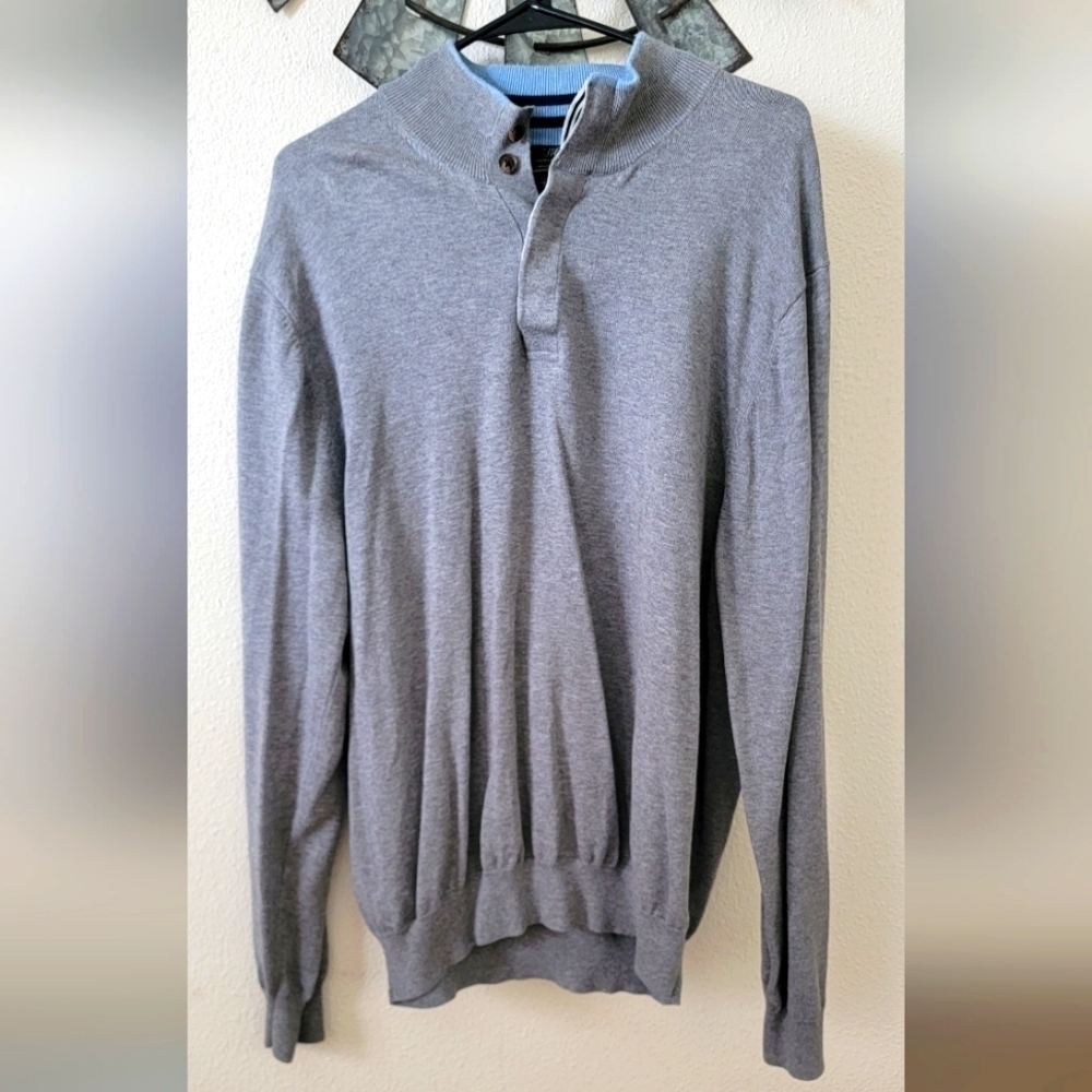 346 Brooks Brothers Men's Gray 100 supima cotton pullover Sweater size XXL.
